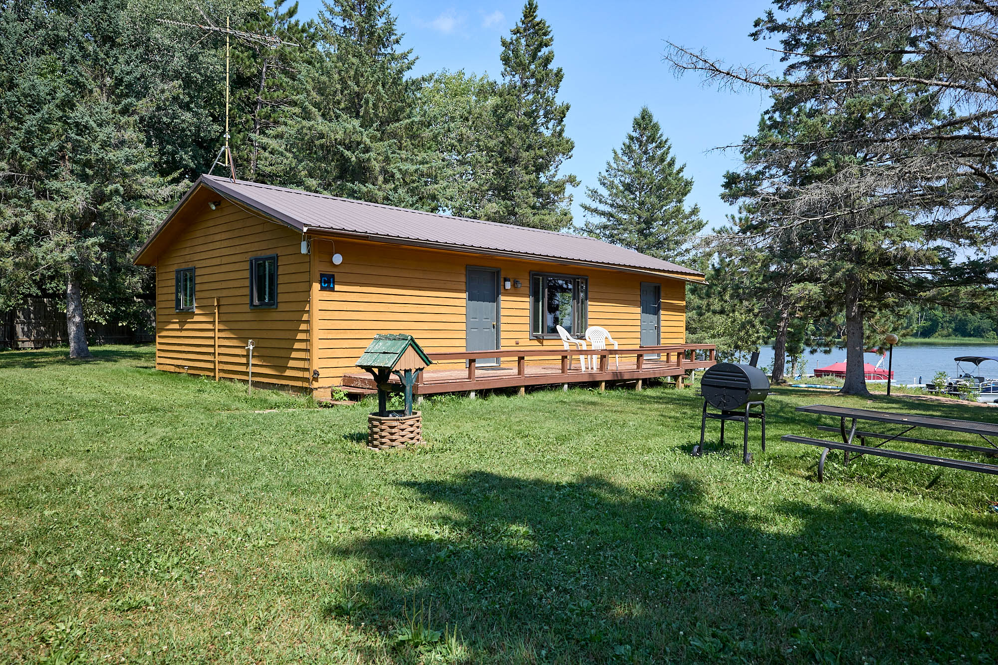Lakeside Cabin exterior DJ's Dockside