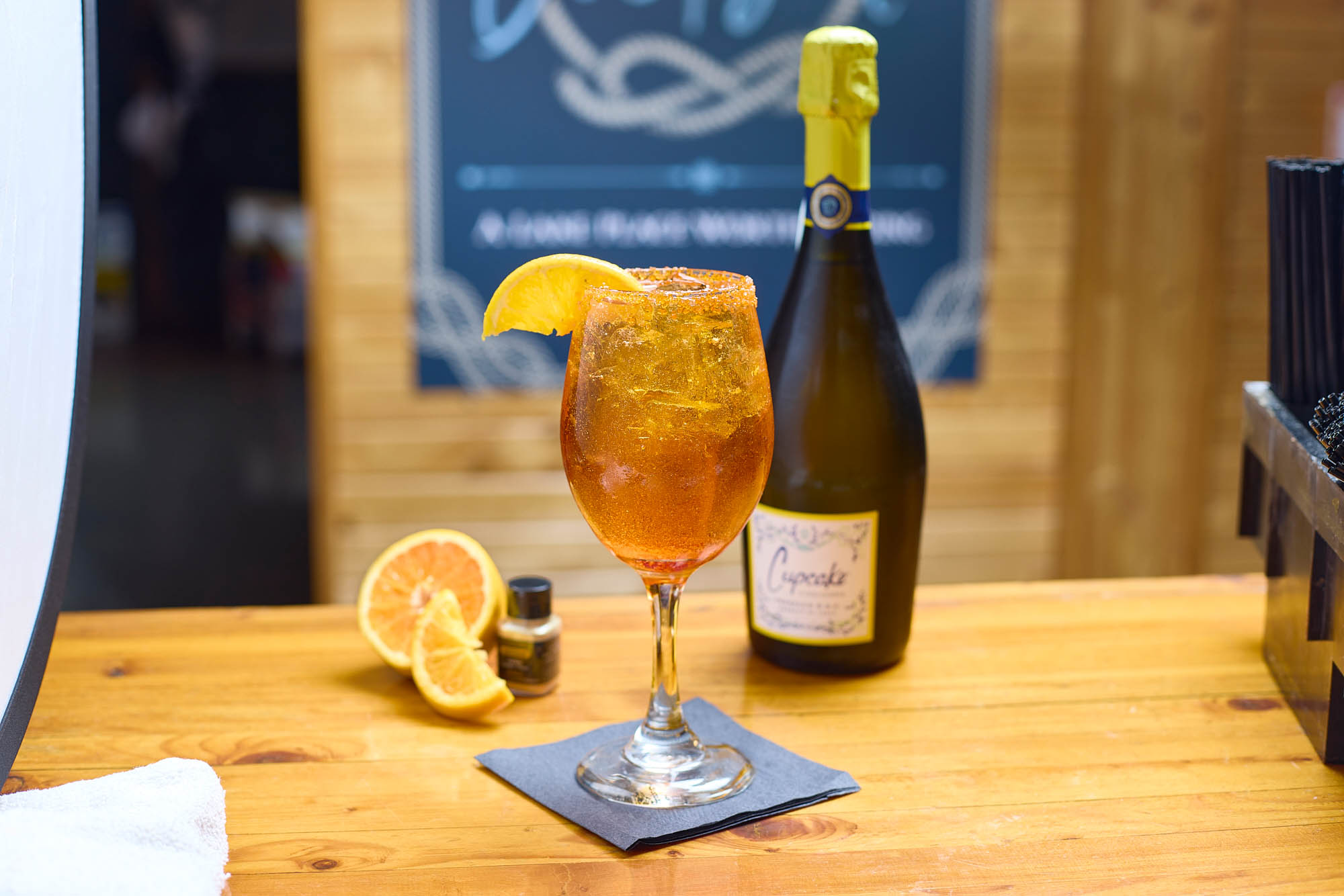 Strawberry Aperol Glitter Spritz